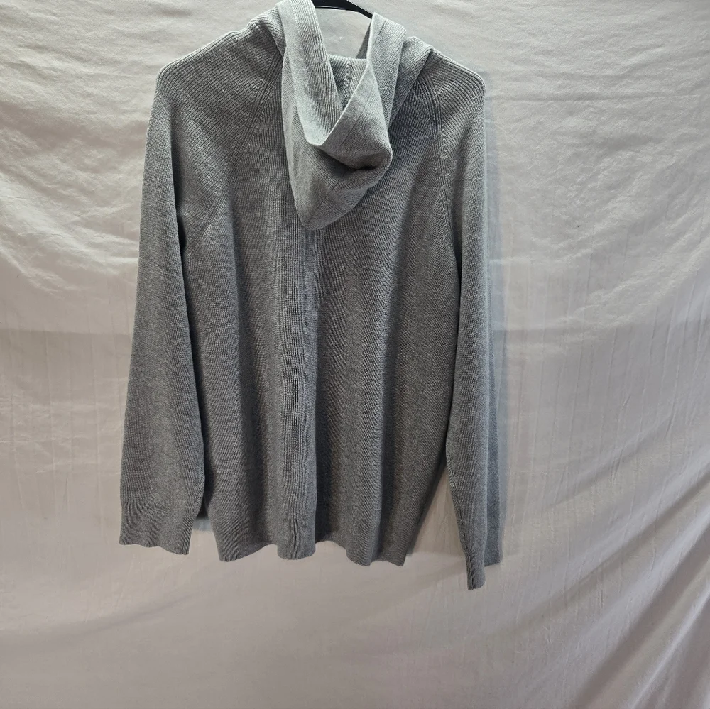 Collars & Co Men's Large Gray Double Knit Premium Cotton Hoodie Sweater New